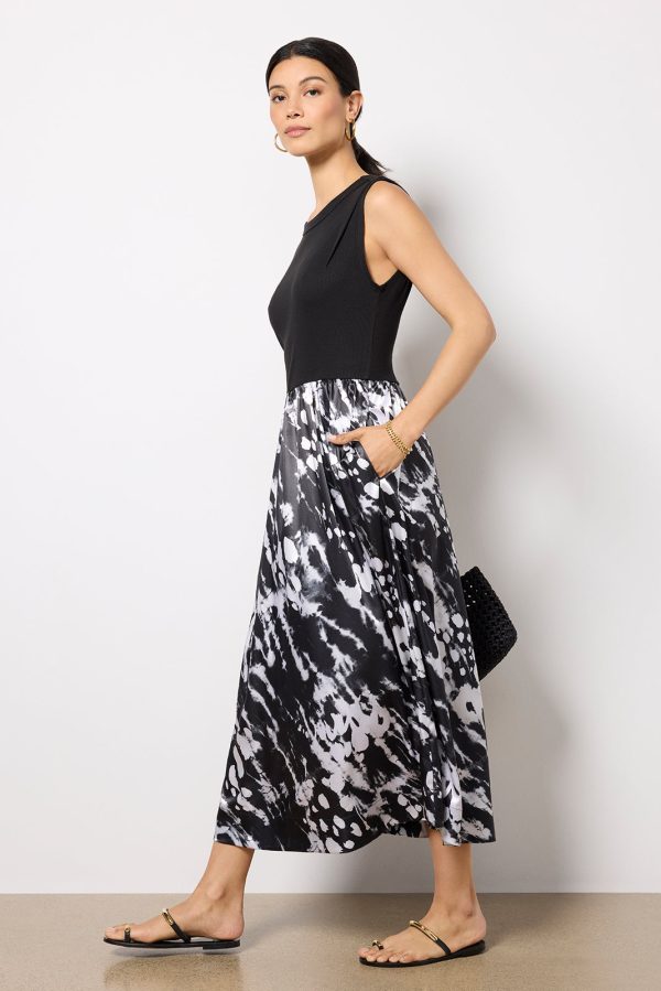 Azalea Mixed Media Midi Dress