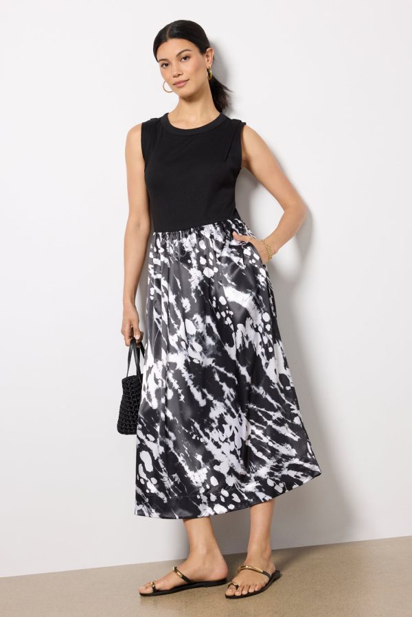 Azalea Mixed Media Midi Dress - Image 3