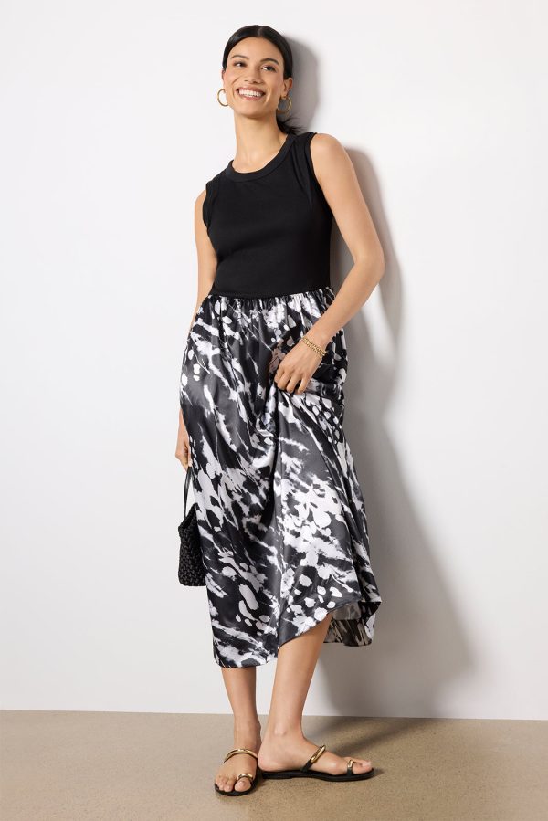 Azalea Mixed Media Midi Dress - Image 6