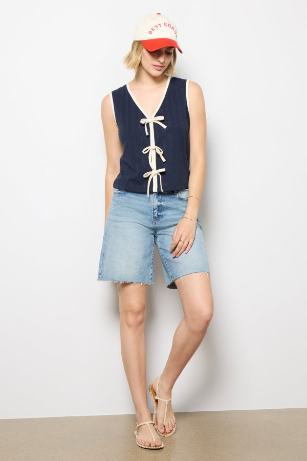 Tori Ribbed Tie Front Tank - Image 5