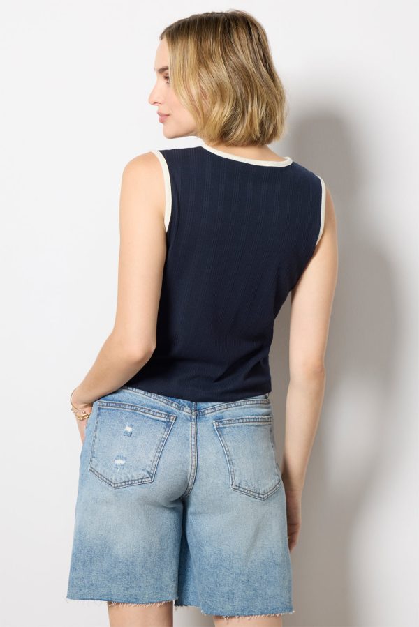 Tori Ribbed Tie Front Tank - Image 4
