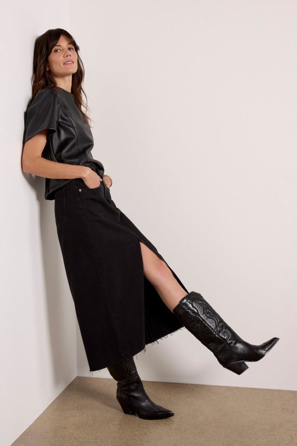 Zuri Faux Leather Tee - Image 5