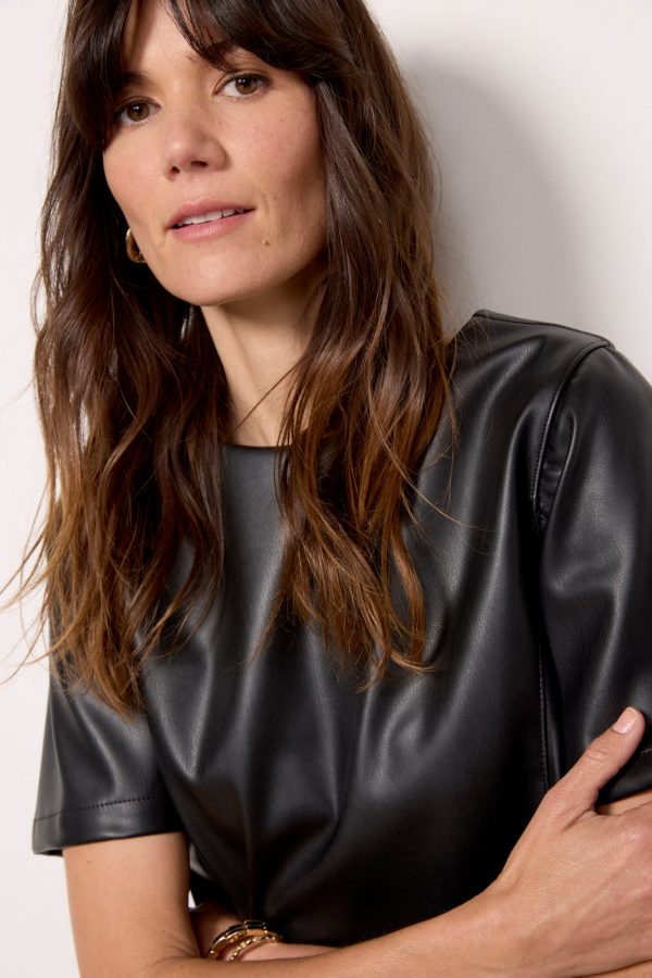 Zuri Faux Leather Tee - Image 2