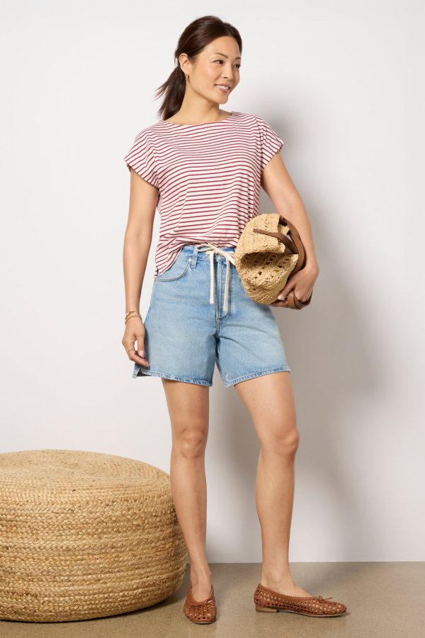 Molly Striped Boatneck Muscle Tee - Image 3