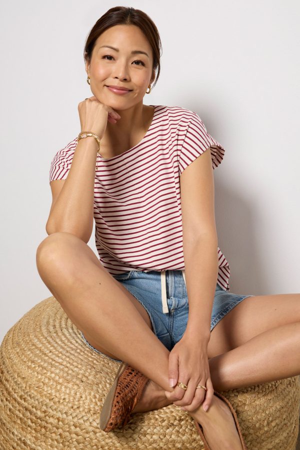 Molly Striped Boatneck Muscle Tee - Image 5