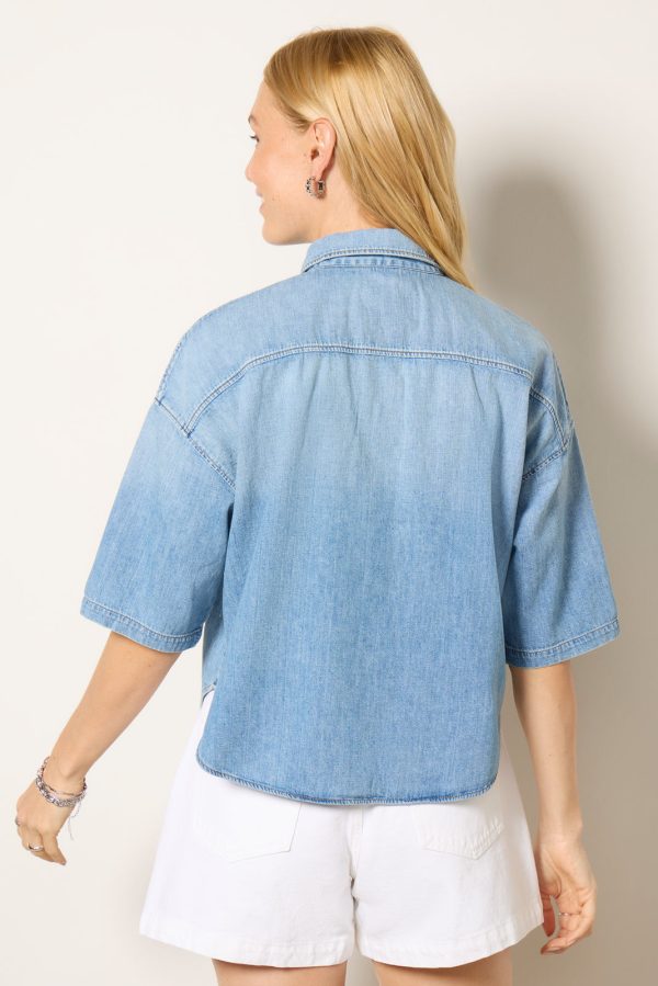 Frances Cropped Cape Button Up - Image 4
