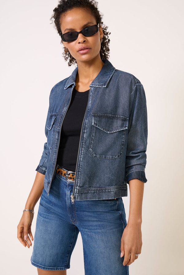 Flap Pocket Zipper Shacket - Image 2