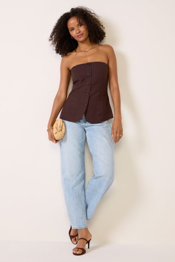 Kai Strapless Button Front Top - Image 6