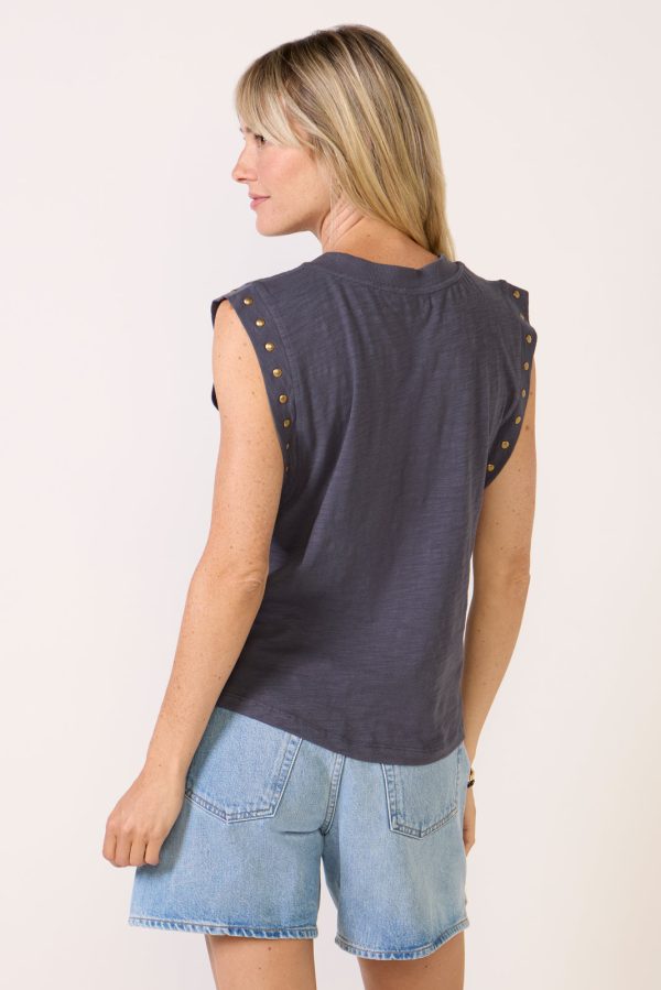 Brinley Studded Sleeve Tee - Image 4