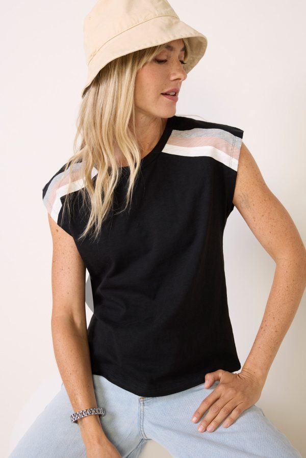 Rue Stripe Shoulder Tee - Image 3