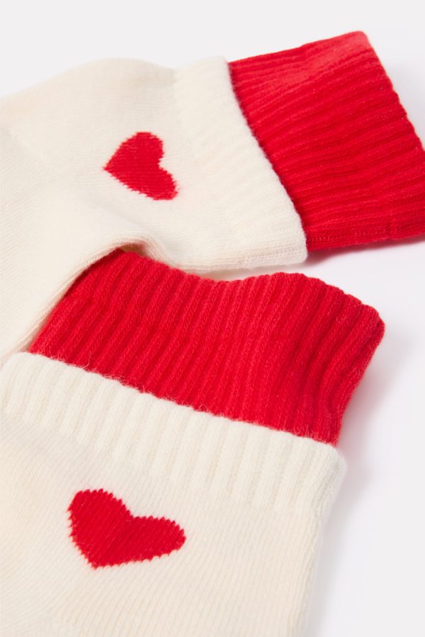 Heart Double Cuff Quarter Sock - Image 2