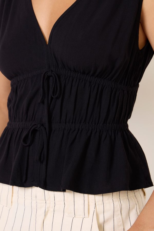 Lydia Tie Front Linen Tank - Image 3