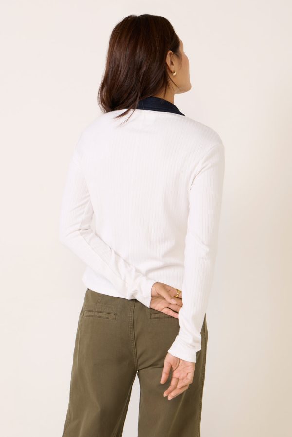Knit Contrast Long Sleeve Polo - Image 4