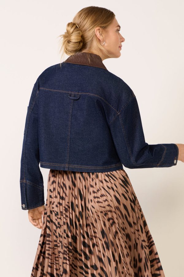 Combo Collar Denim Jacket - Image 4