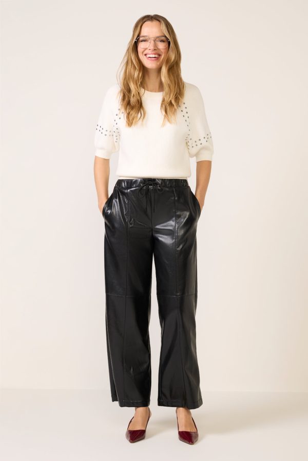 Jordan Faux Leather Wide Leg Pant - Image 6