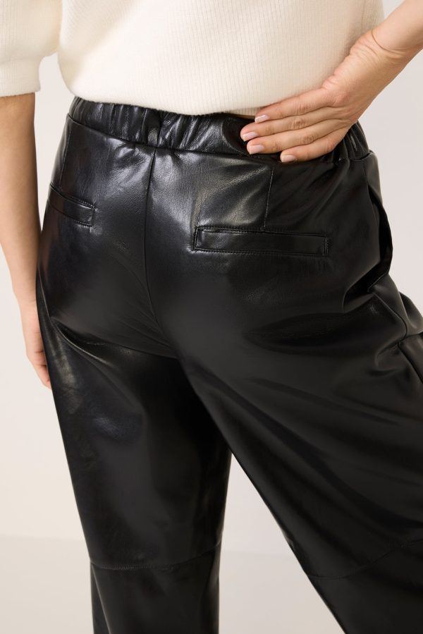 Jordan Faux Leather Wide Leg Pant - Image 5