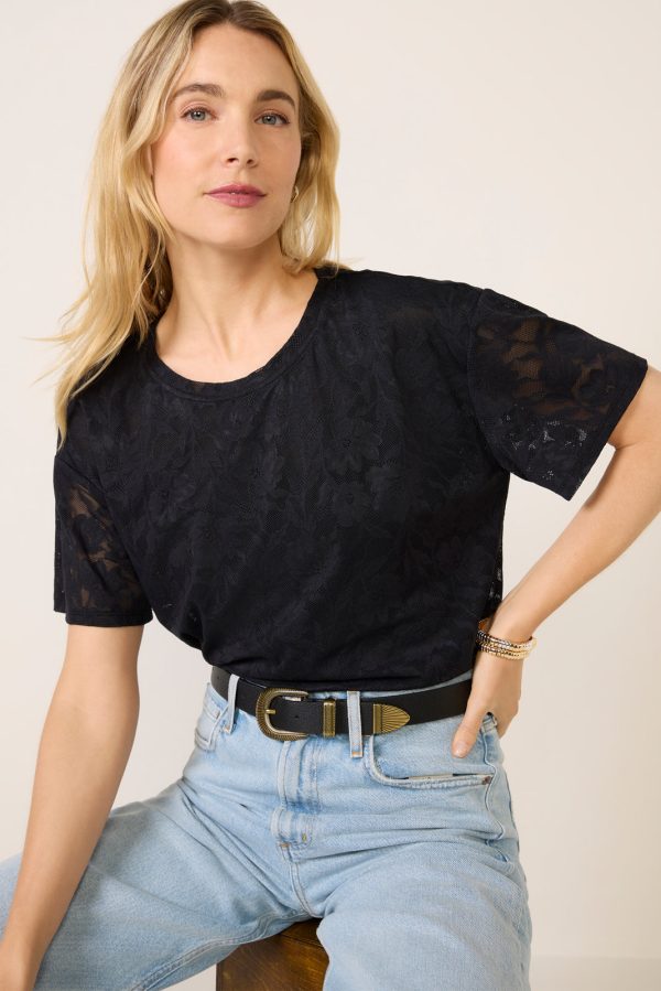 Eliza Lace Mesh Tee - Image 2