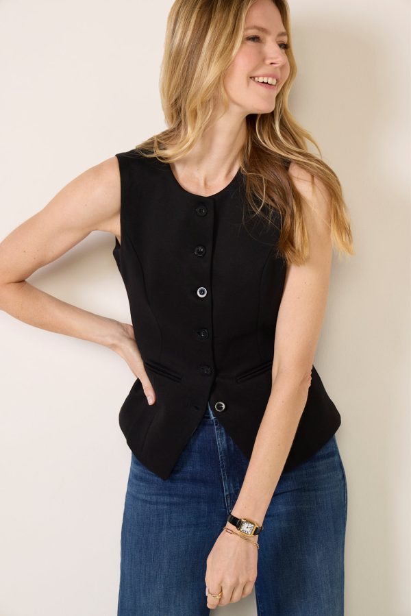 Kaylie Long Ponte Vest - Image 2