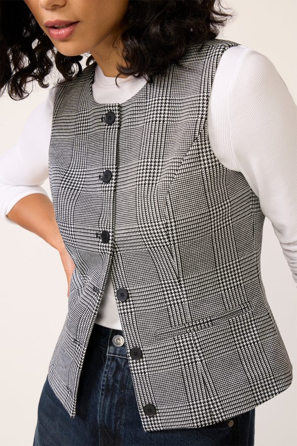 Caroline Plaid Ponte Vest - Image 3
