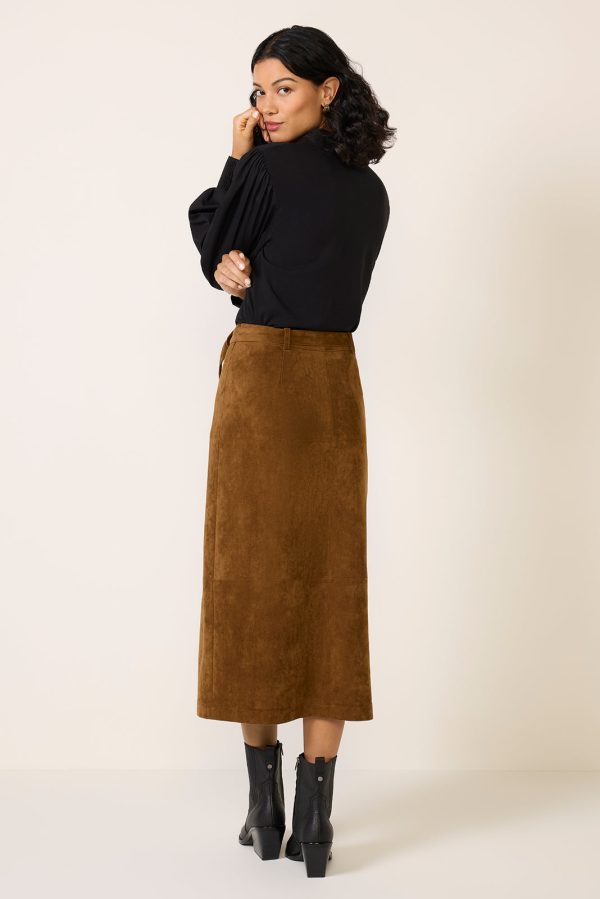 Paula Suede Midi Skirt - Image 4