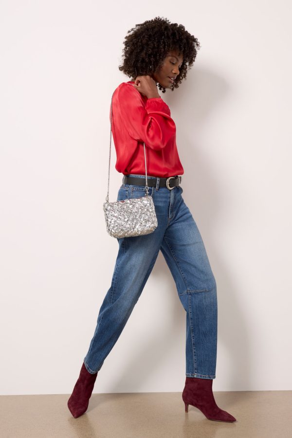 Satin Drape Neck Blouse - Image 3