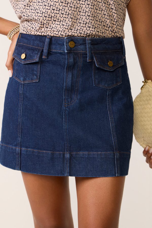 Janelle Mini Skirt w Patch Pockets - Image 2