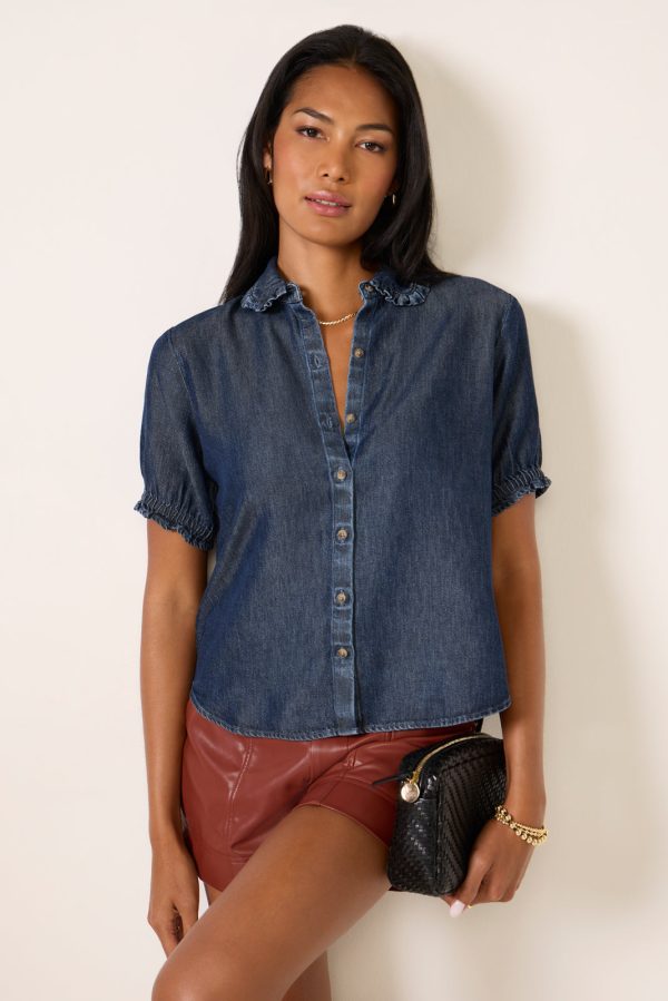 Ruffle Denim Shirt - Image 5