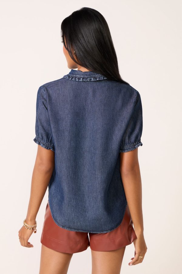 Ruffle Denim Shirt - Image 4