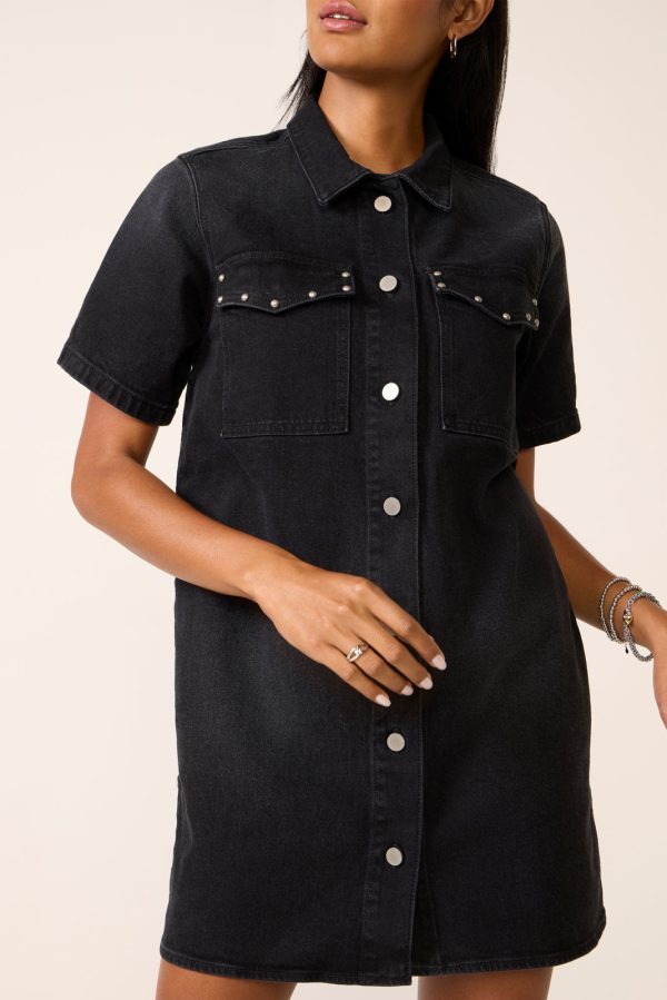 SS Studded Denim Dress - Image 3