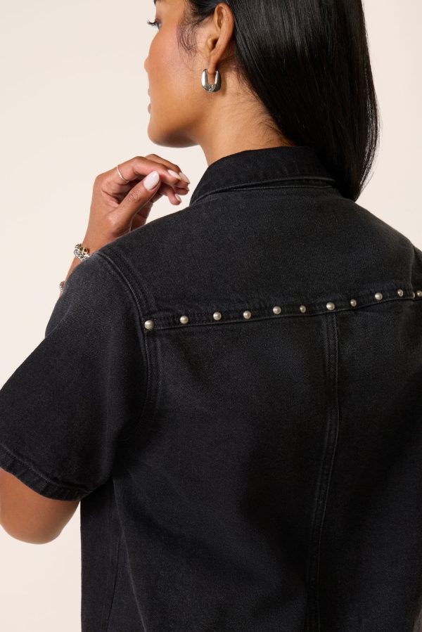 SS Studded Denim Dress - Image 5