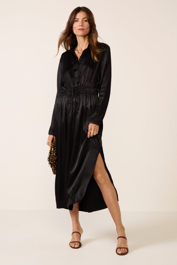 Satin Shirt Dress