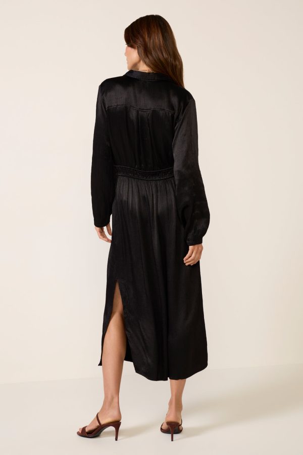 Satin Shirt Dress - Image 4
