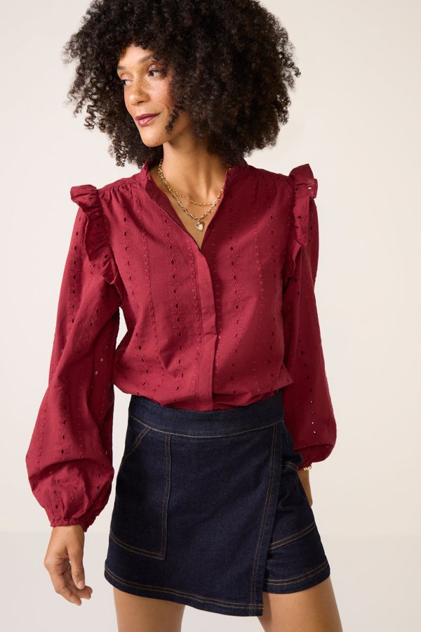 Lia Textured Ruffle Shirt - Image 5