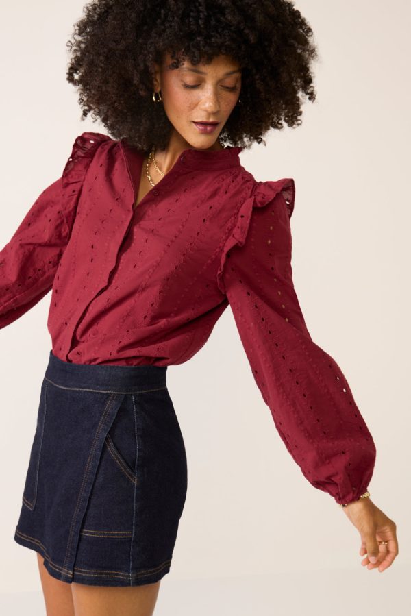 Lia Textured Ruffle Shirt - Image 2