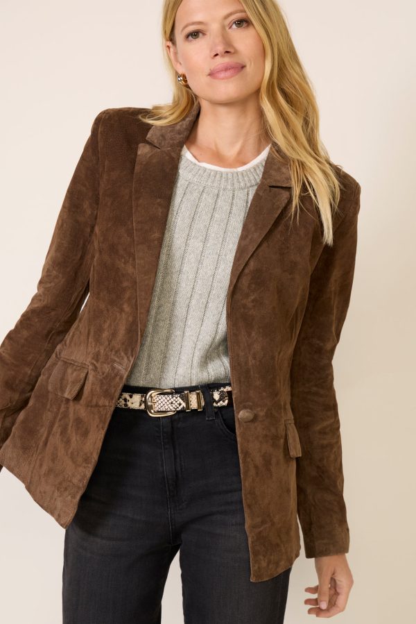 Black Coffee Suede Blazer - Image 2