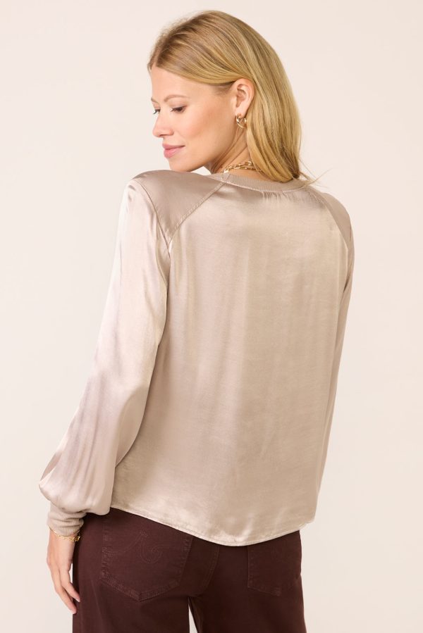 City Satin Long Sleeve Top - Image 4
