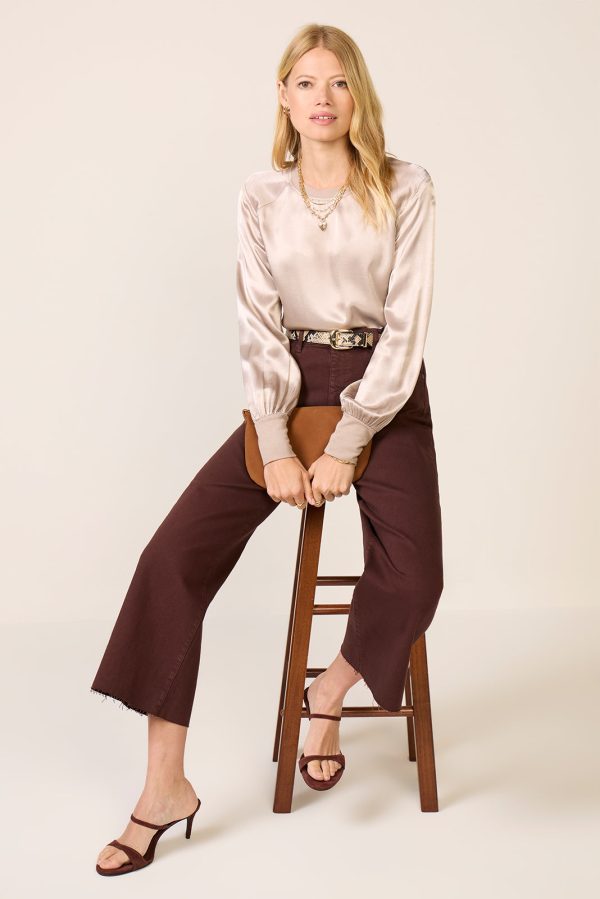 City Satin Long Sleeve Top