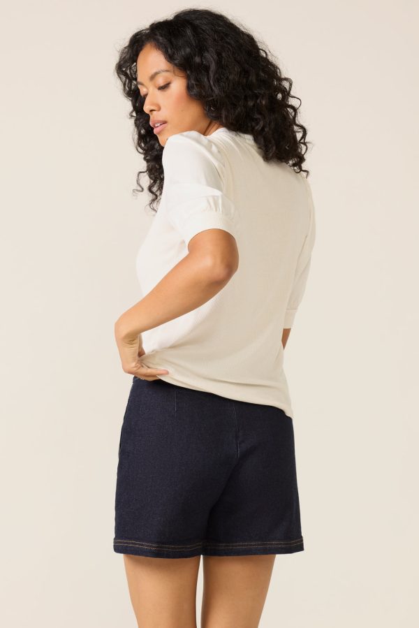 Short Sleeve Mixed Media Top - Image 4