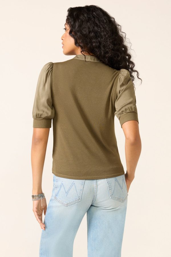 Short Sleeve Mixed Media Top - Image 4