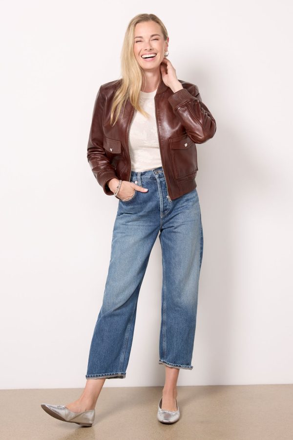 Candace Leather Bomber - Image 3