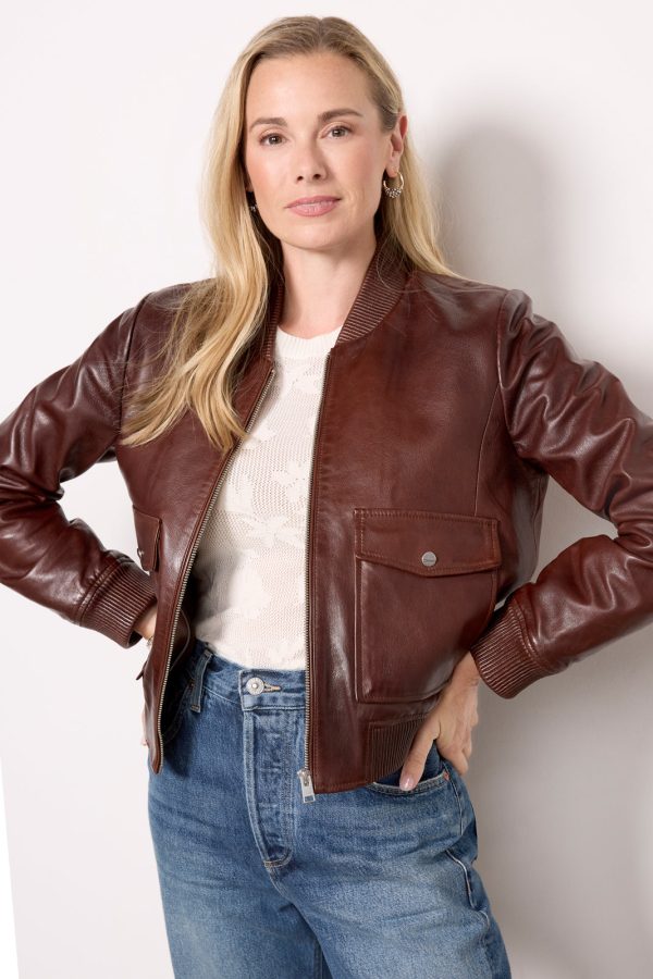 Candace Leather Bomber - Image 5