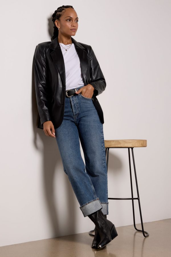 Brooks Faux Leather Blazer - Image 3