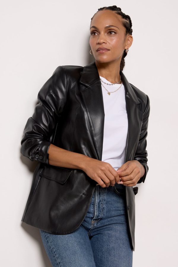 Brooks Faux Leather Blazer - Image 5