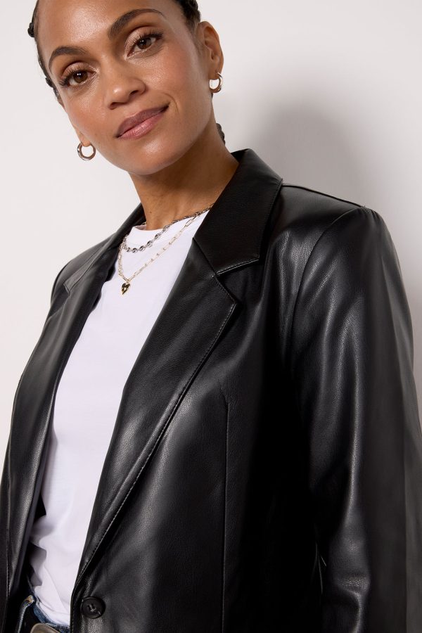 Brooks Faux Leather Blazer - Image 2
