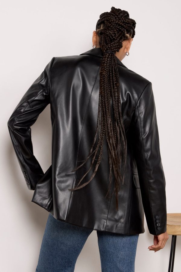 Brooks Faux Leather Blazer - Image 4