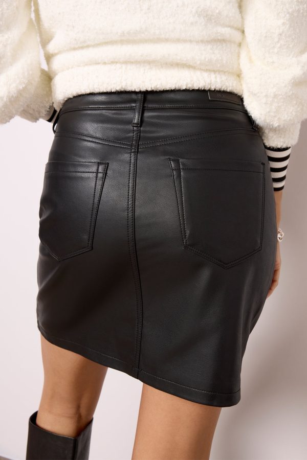 Ellie Faux Leather Skirt - Image 4