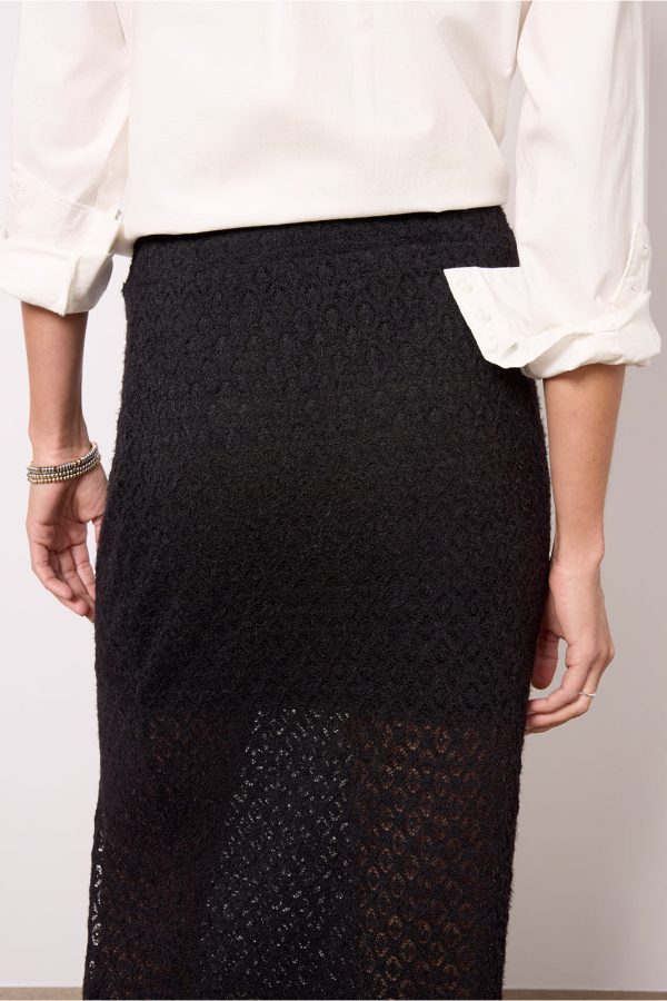 Stretch Lace Midi Skirt - Image 4