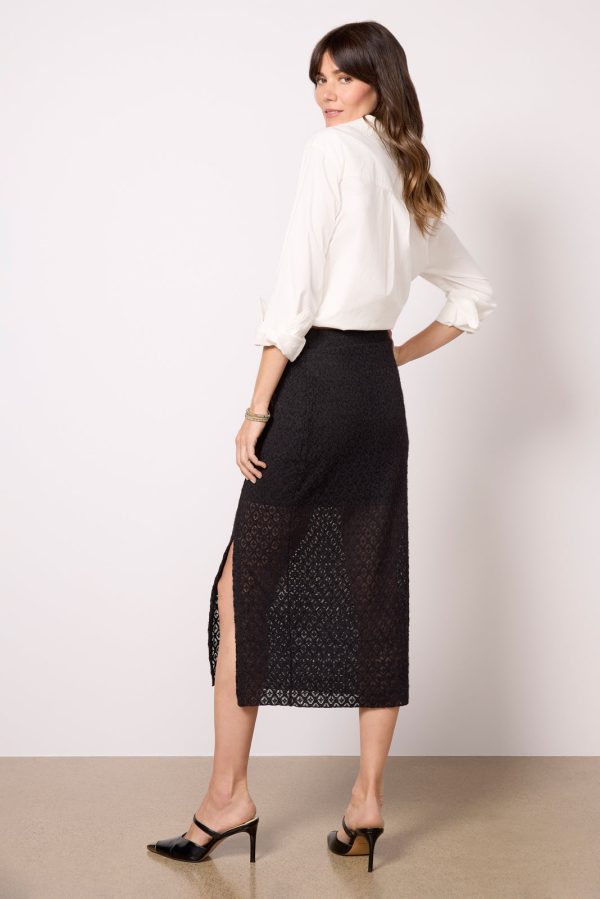 Stretch Lace Midi Skirt - Image 3