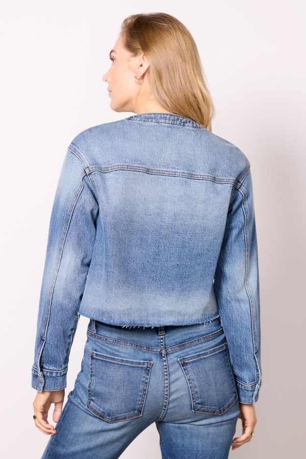 Kacey Collarless Denim Jacket - Image 4