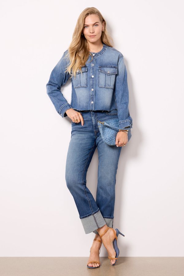 Kacey Collarless Denim Jacket - Image 3
